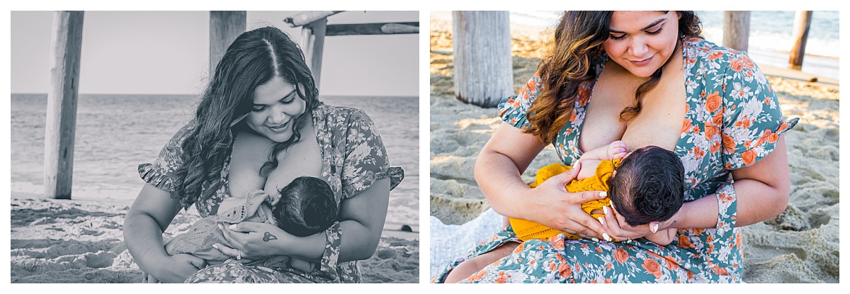 Breastfeeding, nursing, baby, newborn, virginia, photographer, family portraits, beach,