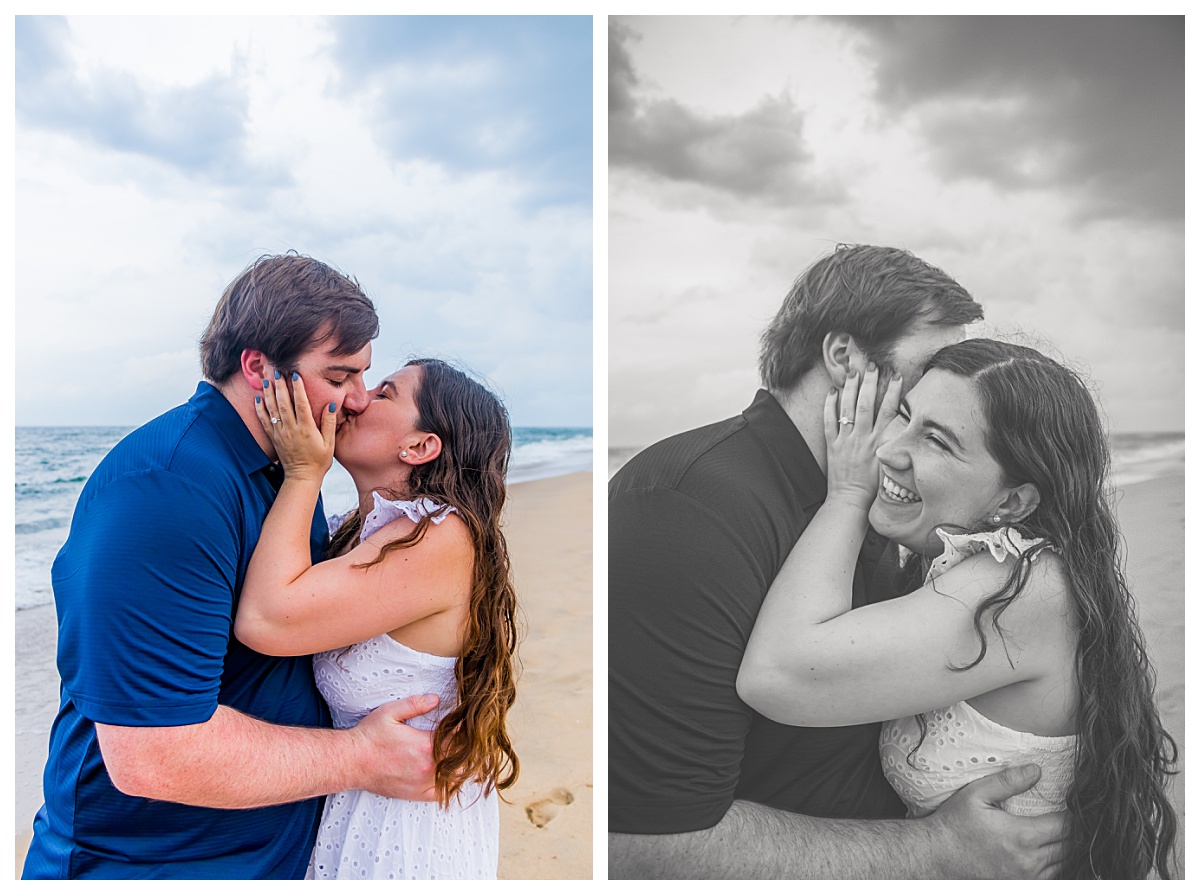 Engagement Portraits, Sandbridge, Engagement Ring, Stormy Photos, Rainbow, Virginia Beach, Virginia Beach Photographer, Wedding Photographer,