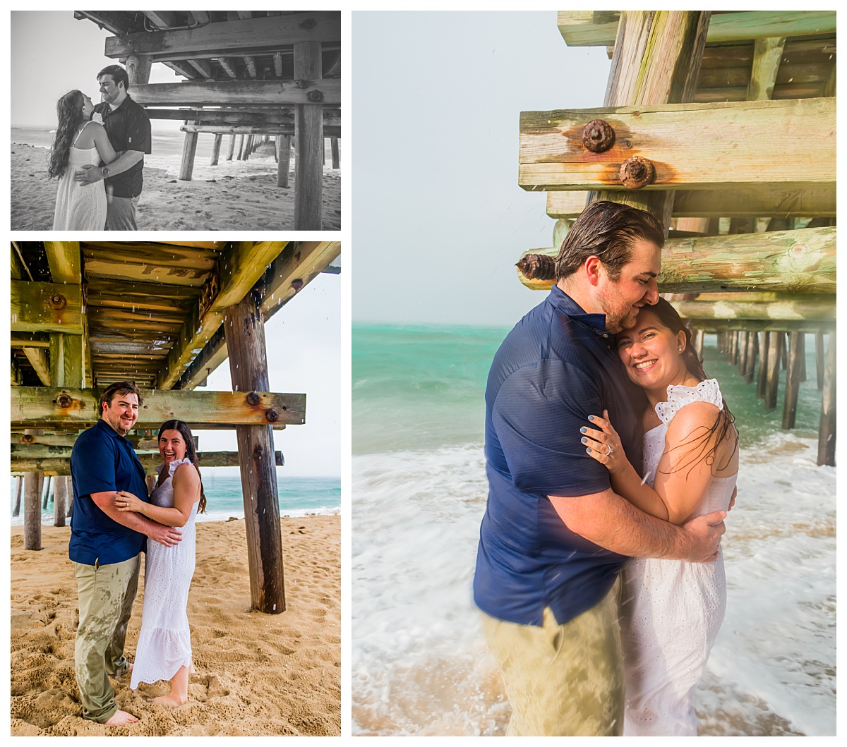 Engagement Portraits, Sandbridge, Engagement Ring, Stormy Photos, Rainbow, Virginia Beach, Virginia Beach Photographer, Wedding Photographer,