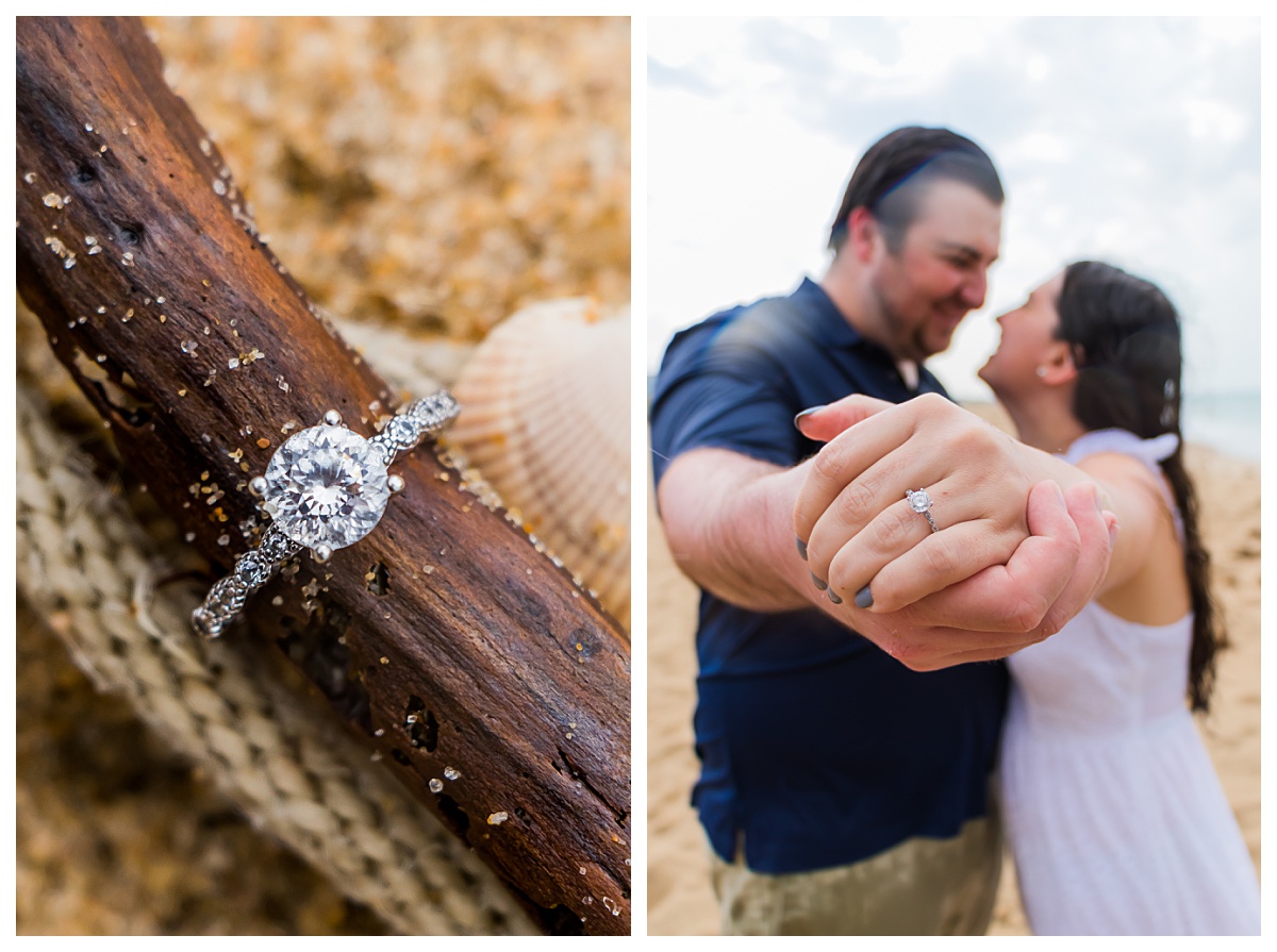Engagement Portraits, Sandbridge, Engagement Ring, Stormy Photos, Rainbow, Virginia Beach, Virginia Beach Photographer, Wedding Photographer,