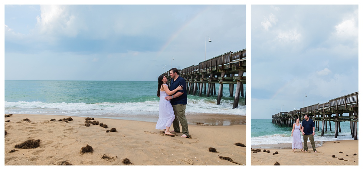 Engagement Portraits, Sandbridge, Engagement Ring, Stormy Photos, Rainbow, Virginia Beach, Virginia Beach Photographer, Wedding Photographer,